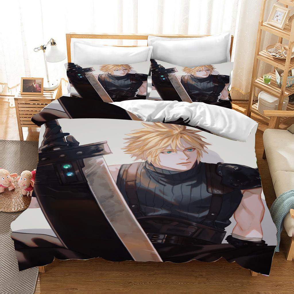 Duvet Cover Set Children Gift Game Cartoon Quilt Polyester 3-Piece Soft Breathable Breathable Comforter Bedding