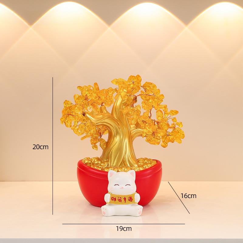 

Facai Tree Zhaocao смоляные украшения открытие телевизор кошка гостиная переезд новый дом гостиная настольное украшение подарки