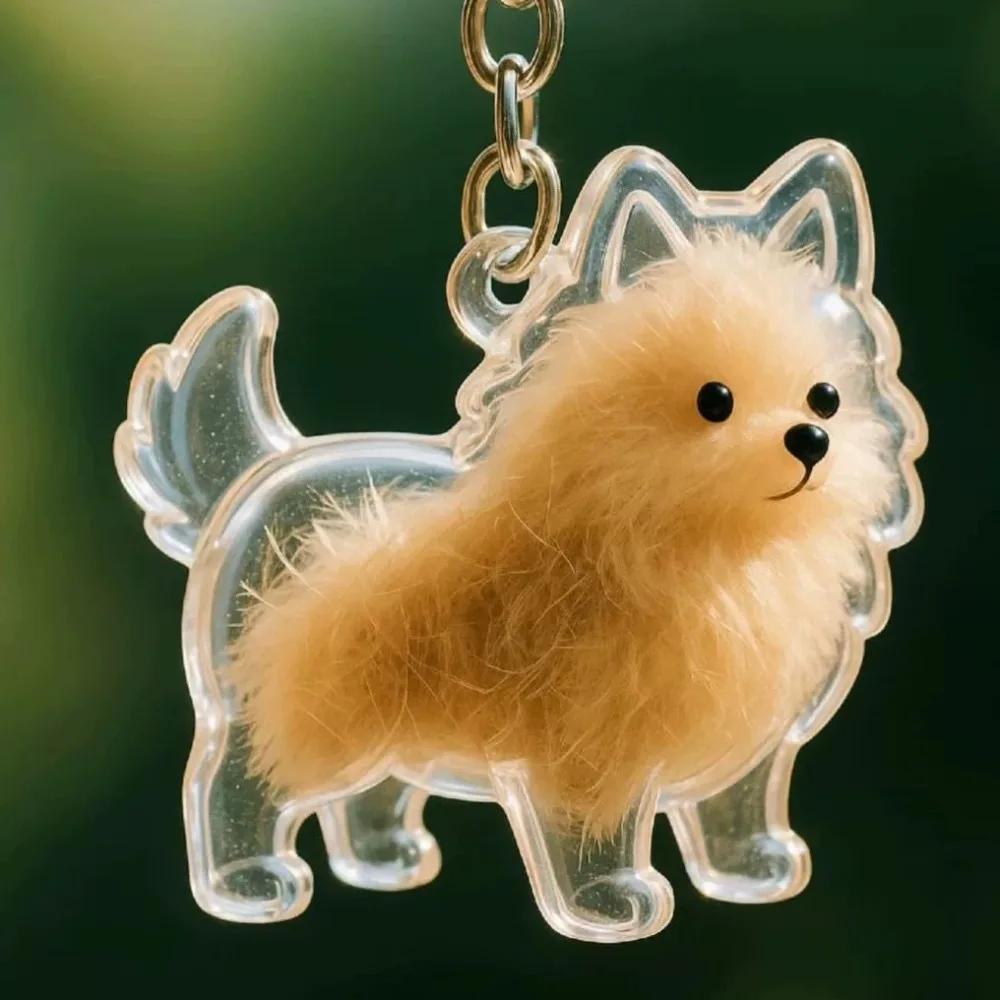 Transparante Acryl Sleutelhanger Kattenhaar Opslag Capsule Handgemaakt Dierenvorm Konijnenhaar Opbergdoos Stijlvol Schattig