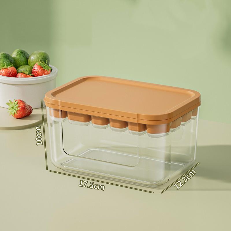Silicone Ice Compartment Ice Cube Membrane Set 22 Compartment Ice Box with Lid Food Grade Ice Maker Household Ice Cream Moulds