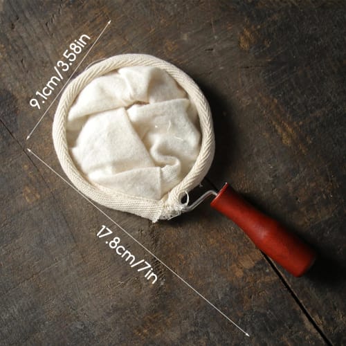 Stalf Coffee Dripper Cloth, Cloth Coffee Strainer, Coffee Tea Strainer Bag | Handmade Reusable Cafe Flannel Cloth Filter Bag with Wooden Handle, Coffe