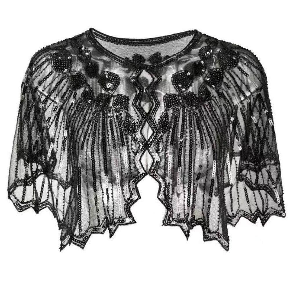 Evening Dress Accessories Sequins Shawl Wraps Party Evening Cape Elegant Ladies Flapper Cover Up