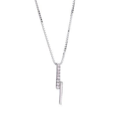 925 Sterling Silber Geometrische Zirkon Streifen Charme Halskette Für Frauen Schlüsselbein Kette Halskette Schmuck Dropshipping S-N528