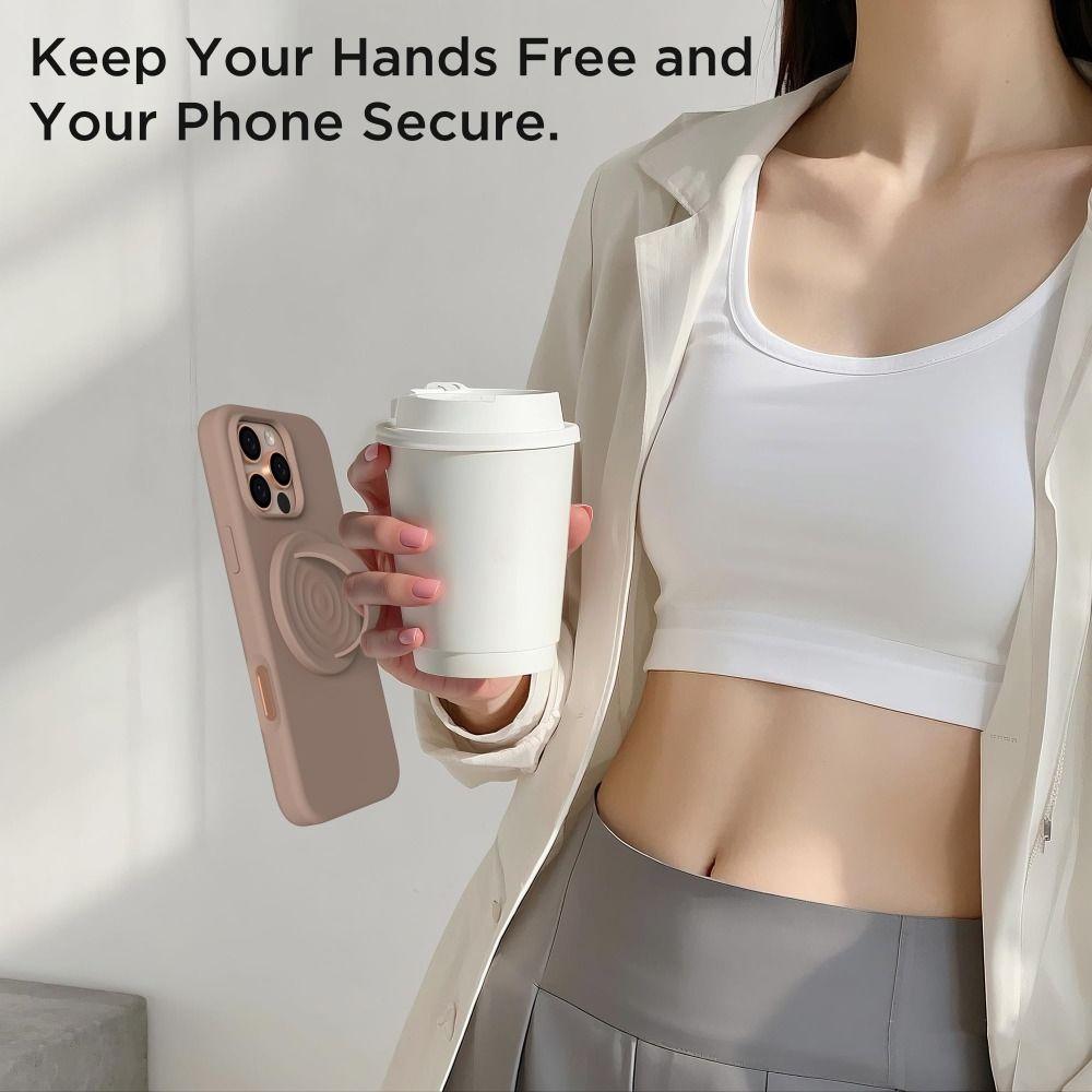 Universal Silicone Magnetic Phone Grip 360° Rotation Solid Color Finger Loop Grip Portable Soft Phone Ring Holder For MagSafe