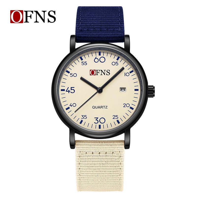 Oufanni Bestseller Quartz Waterproof Student Watch with Nylon Strap and Digital Dial