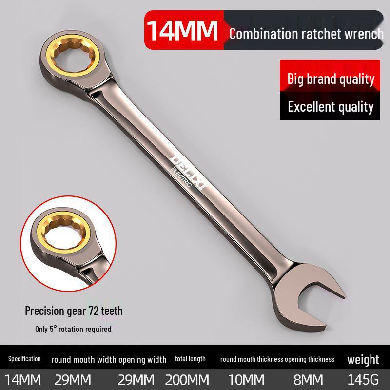72-Teeth Dual-Purpose Swivel Head Ratchet Wrench - Ideal for Quick Automotive Repairs