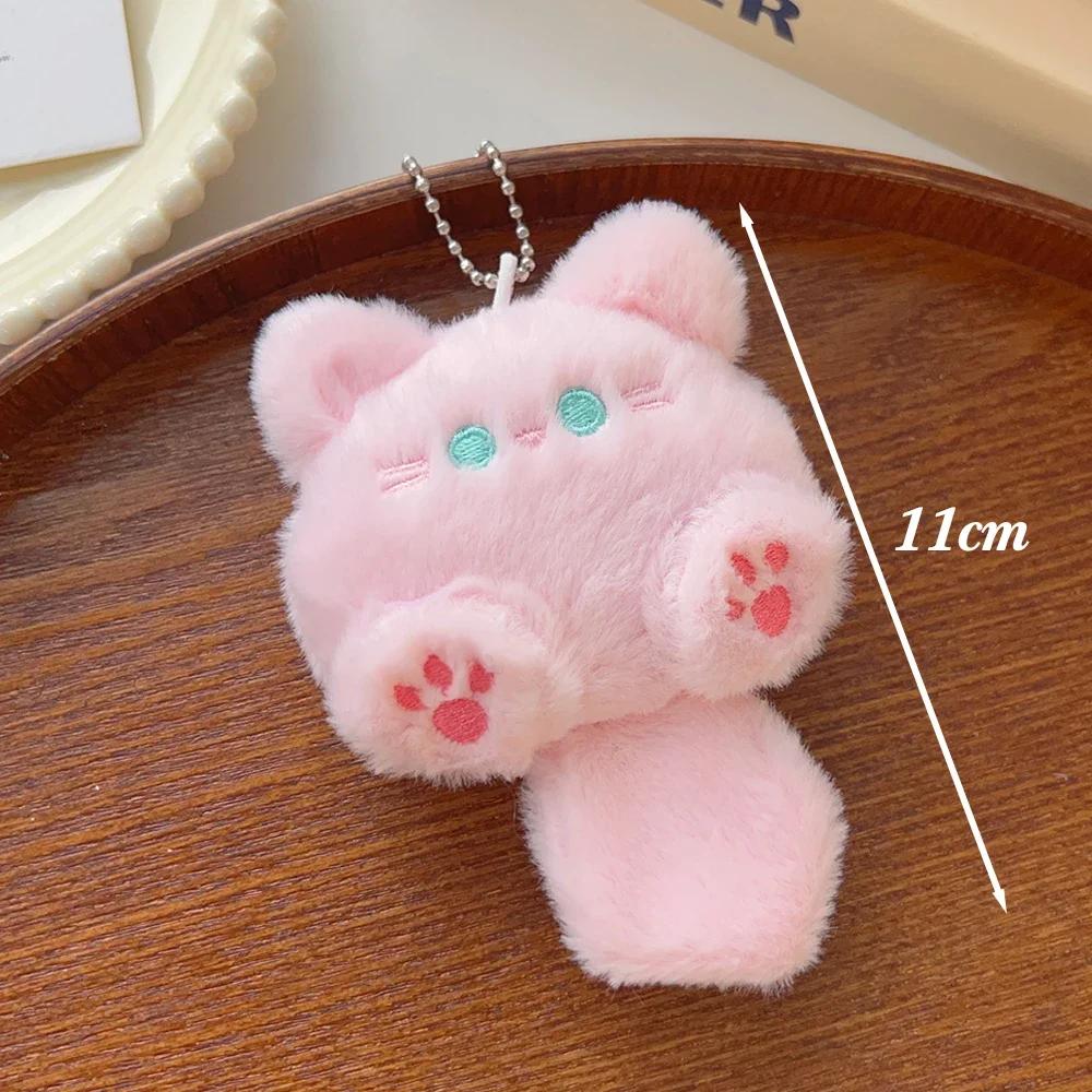 1-4pcs Cute Plush Small Cat Doll Keychain for Couple Soft Cotton Stuffed Animal Keyring Backpack Pendant Decoration Student Gift