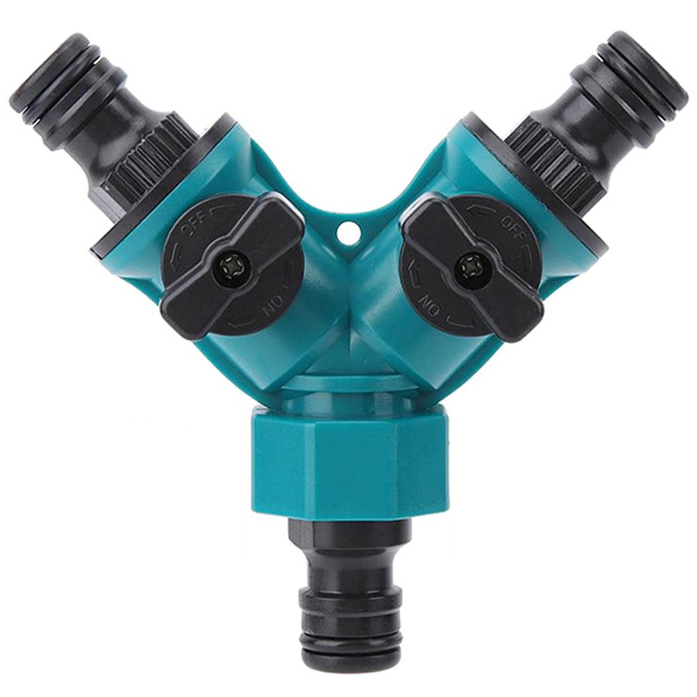 2 Way Garden Hose Splitter Watering - Water Hose Connector with Shut Off Valve For Faucet Irrigation Landscaping Flower Planting