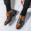 Business Oxford Shoes Fashion Brogue Men Leather Formal Dress Shoes Man Comfortable Office Party Footwear Big Size 38-48