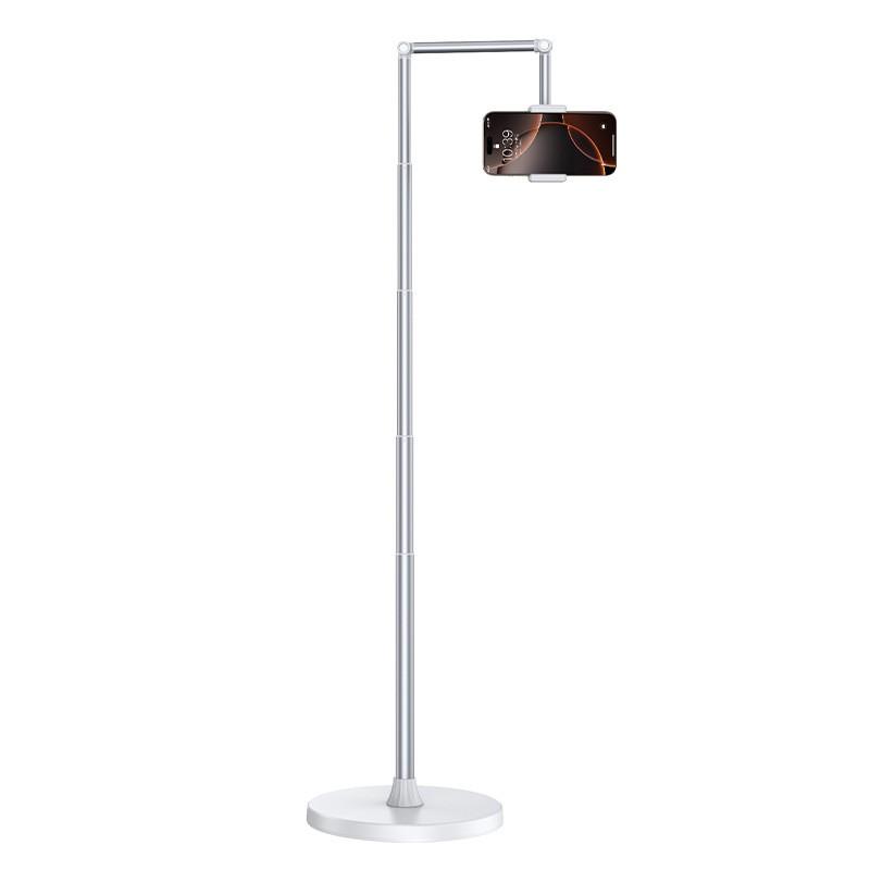 Adjustable Desktop Floor Standing Phone Holder Stand Smartphones With Built-in LED Fill Light Metal PC Silicone