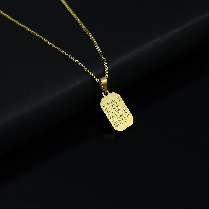 Vintage Jewelry Long Brand Black Shell Pendant Necklace Titanium Steel Collarbone Chain