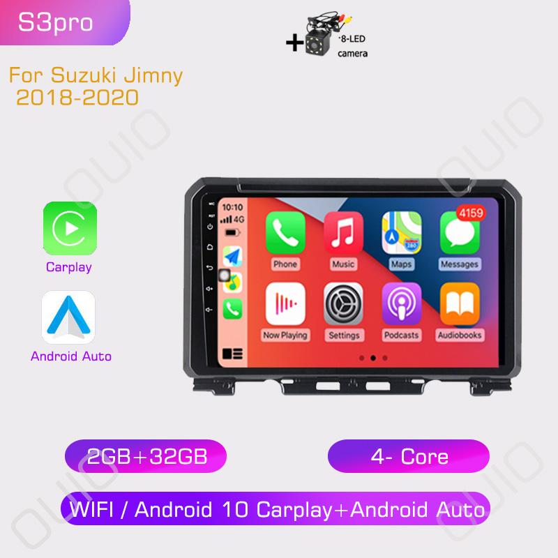 2din 8G+128G IPS 9inch Android10 Car Radio Multimedia Player Carplay Auto GPS Navigation DSP BT For Suzuki Jimny 2018 2019 2020