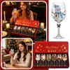 Coupe en Verre de Noël avec Design 2D, Verrerie Festive pour les Fêtes pour le Vin, Décoration Élégante de Table, Emballé dans une Boîte Cadeau