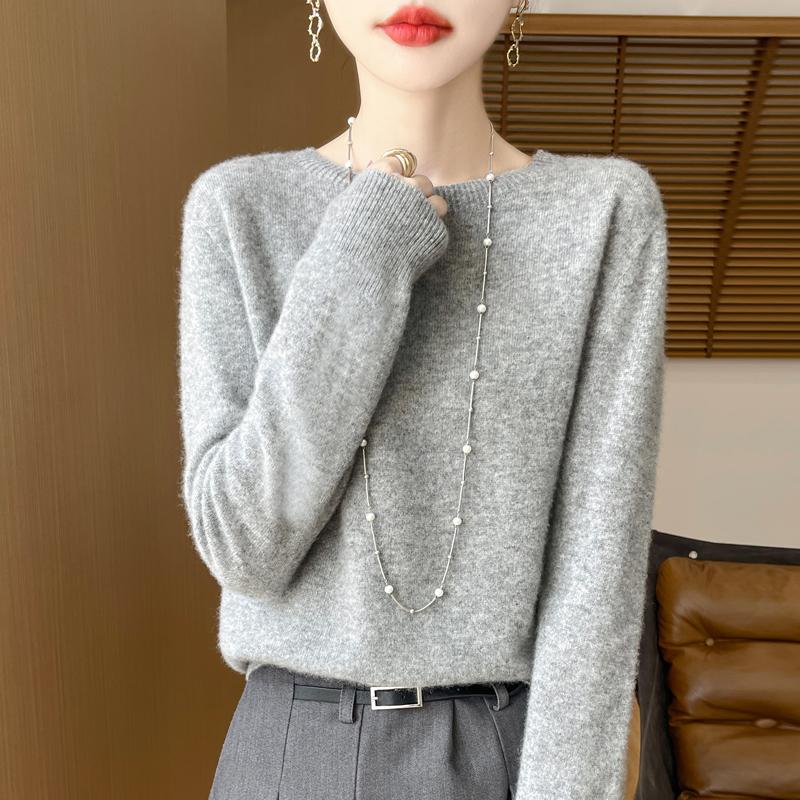 Women's Cashmere Sweater Qinghe Cashmere 30% Cashmere 70% Wool Autumn and Winter Pullover Warm and Fashionable