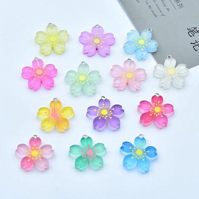 Luminous Sakura Daisy Resin Charms: Earrings, Pendants, Keychains for DIY Jewelry