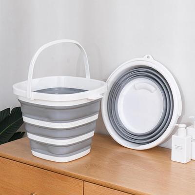 10L Silikon-Eimer zum Angeln, zusammenklappbarer Eimer, Autowäsche, Outdoor-Angelfass, Badezimmer, Küche, Camp-Eimer