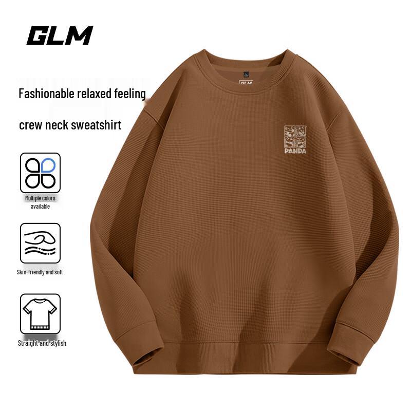 GLM American Style Waffle Knit Panda Graphic Round Neck Sweatshirt