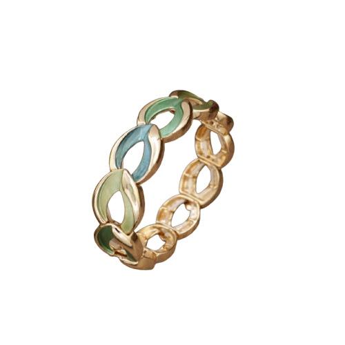 Luxury New Enamel Color Hollow Water Drop Elastic Bracelet, Women's Simple High-end Water Drop-shaped Alloy Bracelet