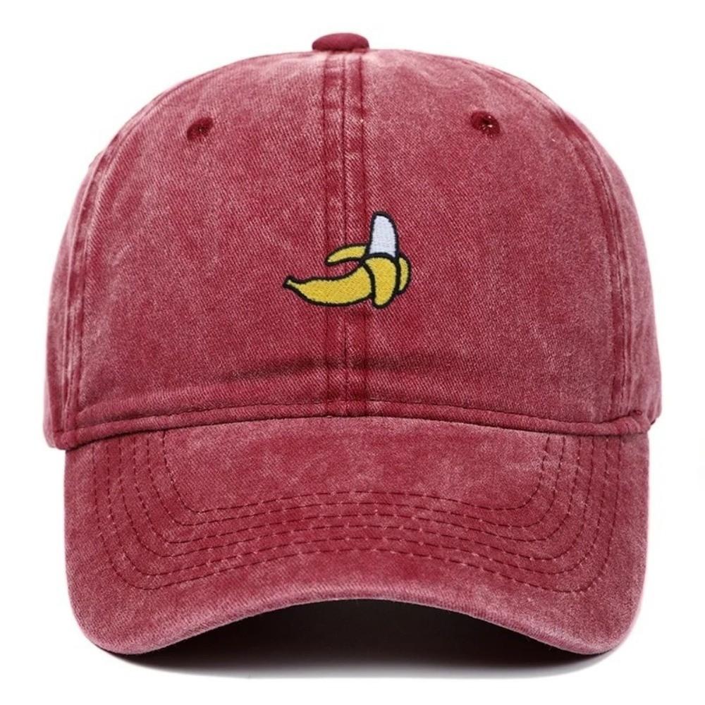 Adjustable Baseball Hat Banana Embroidered Sun Protection Hat Fashion Duck Tongue Hat Outdoor