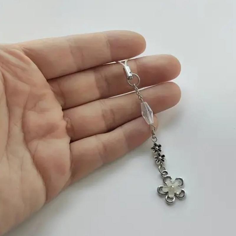 Handmade Beaded Phone Chain Four Leaf Clovers Cellphone Charm Colorful Keyring Pendant Cellphone Charm Accessory