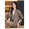 Women S Long Sleeve Knit Cardigan Plus Size Mom Style Casual Outerwear Autumn Winter Sweater