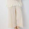 2026 Japanese Mori Style Pure Cotton Ruffle Wide-Leg Nine-Point Casual Pants