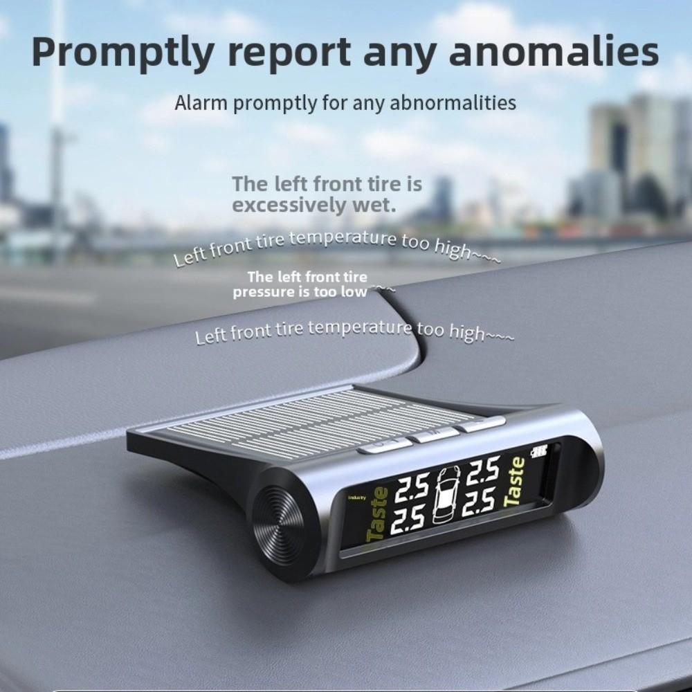 TPMS Tire Pressure Monitoring System Solar Power Digital LCD Display Tire Pressure Monitor Driving Safety External Sensor