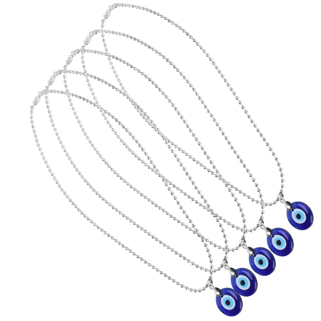 5Ps Turkish Blue Eye Necklace Protection Lucky Jewelry Accessories Gifts Crafts 2.5x2.5cm