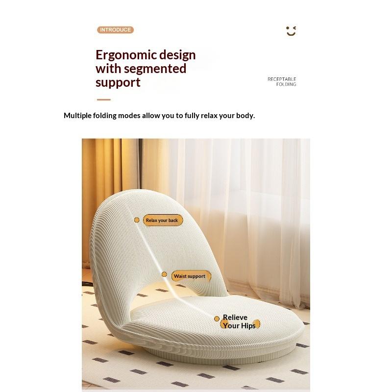 Versatile Tatami Floor Cushion Chair Foldable Lazy Sofa with Backrest for Sitting Sleeping on Bed Windowsill