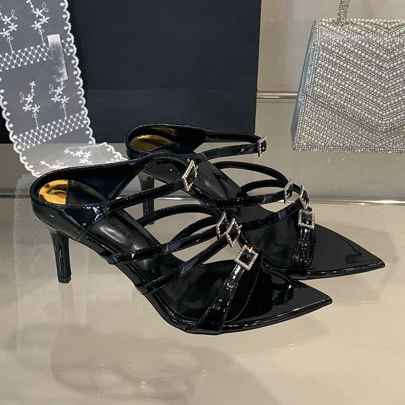 Fashion Fashion Pointed Toe Footwear Pumps Slides Ladies Thin Heels Shoes Luxury Female Slides Elegant Women 7CM High Heels Shoes