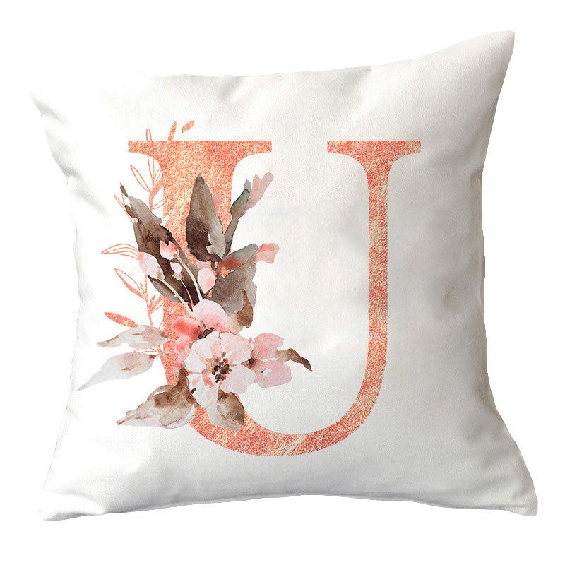 Ins Nordic Pillowcase Pink Letter Cushion Pillowcase Car Sofa Waist Home Furnishing