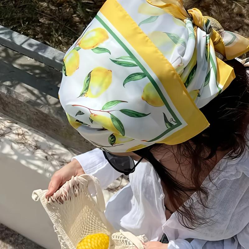 WTEMPO Spring and Summer Silk Scarves Women's Work Professional Fashion Decoration Small Scarves Printed Headscarf Suitable for Vacation Travel