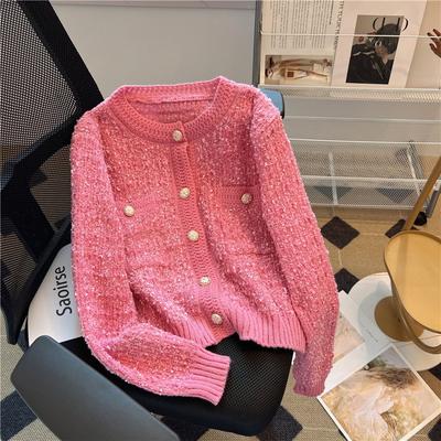 Soft Waxy Knitted Cardigan Top Women's Autumn and Winter New Gas-showing Thin Sweater Jacket