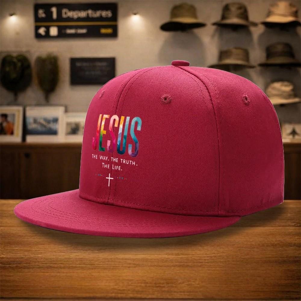 Jesus The Way The Truth The Life Baseball Cap Polyester Adjustable Street Fashion Hat One Size