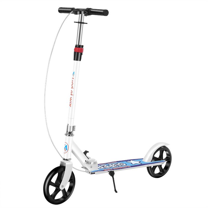 Foldable Two-Wheel Scooter for Adults & Kids - Starry Black with Dual Brakes