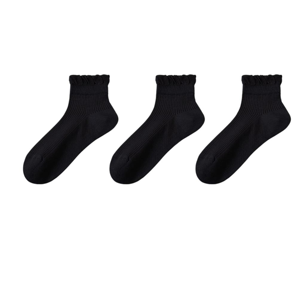 Women’s Lightweight Seamless Lace Ankle Socks Three Pair Pack Breathable Moisture Wicking Odor Resistant Short Socks
