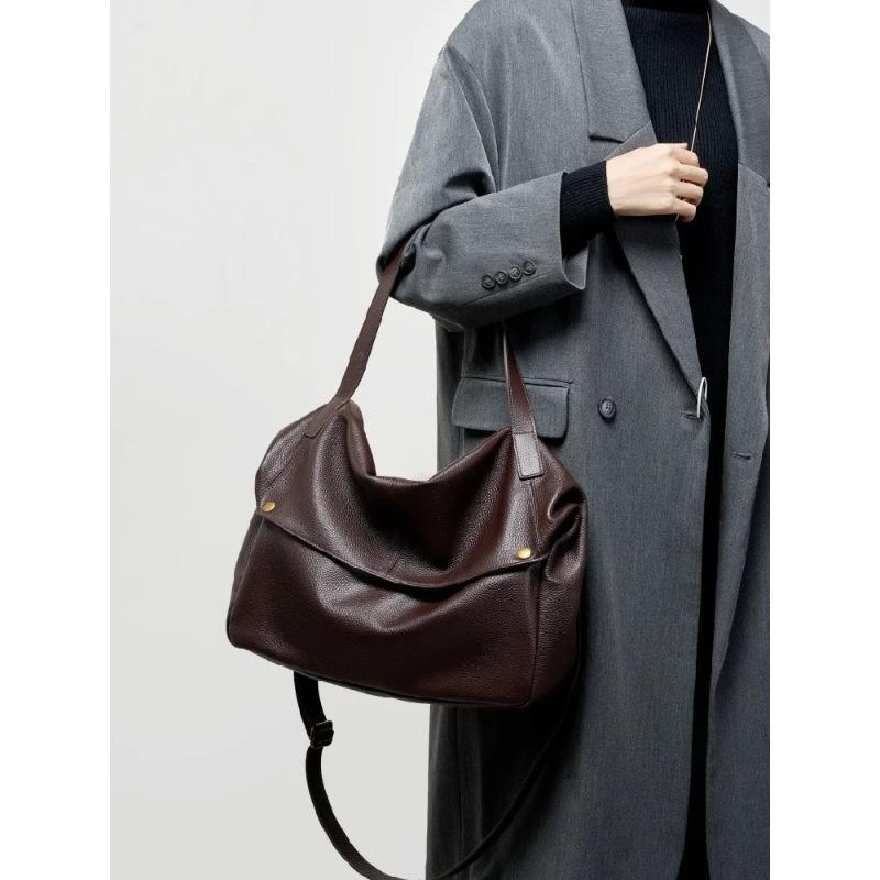 Borsa a tracolla da donna 100% vera pelle grande capacità morbida pelle di mucca borsa tote semplice da donna casual per il pendolarismo