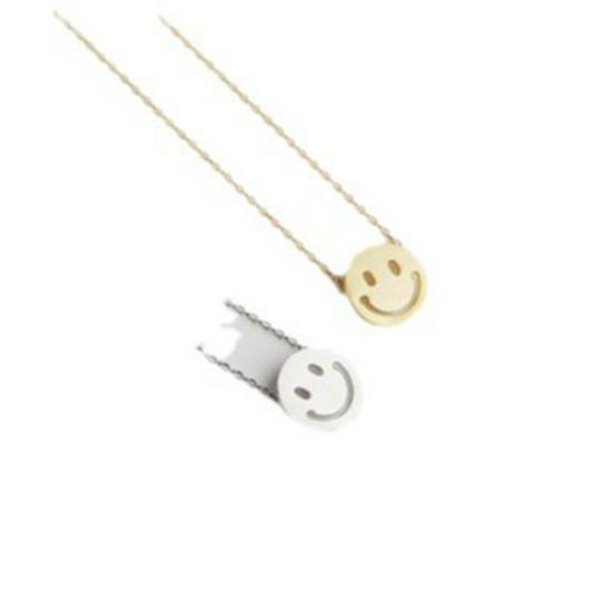 Unisex Korean Smiling Face Clavicle Necklace Choker Pendant