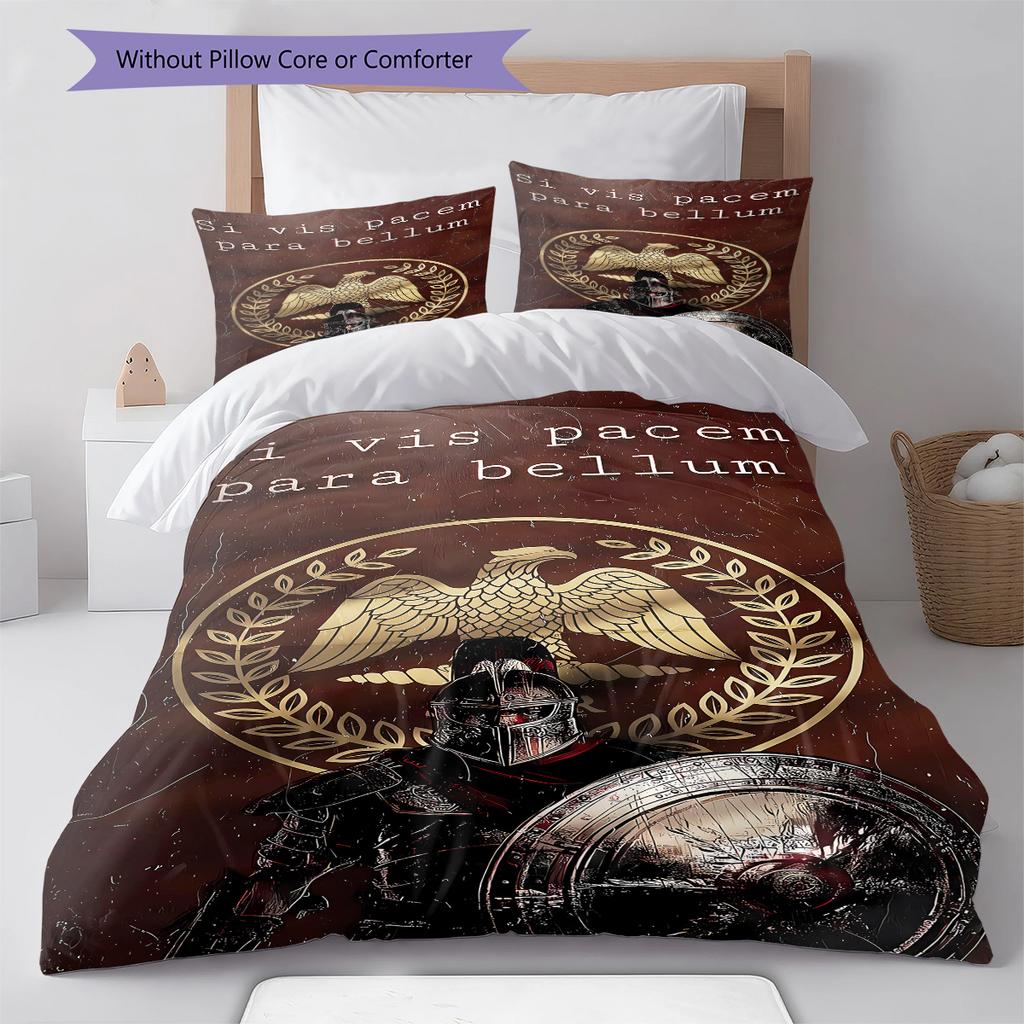 Roman SPQR Pattern Bedding,Quilt Set Quilt Cover Pillowcase Home Birthday Gift (1 * duvet cover + 2 * pillowcase, without core)