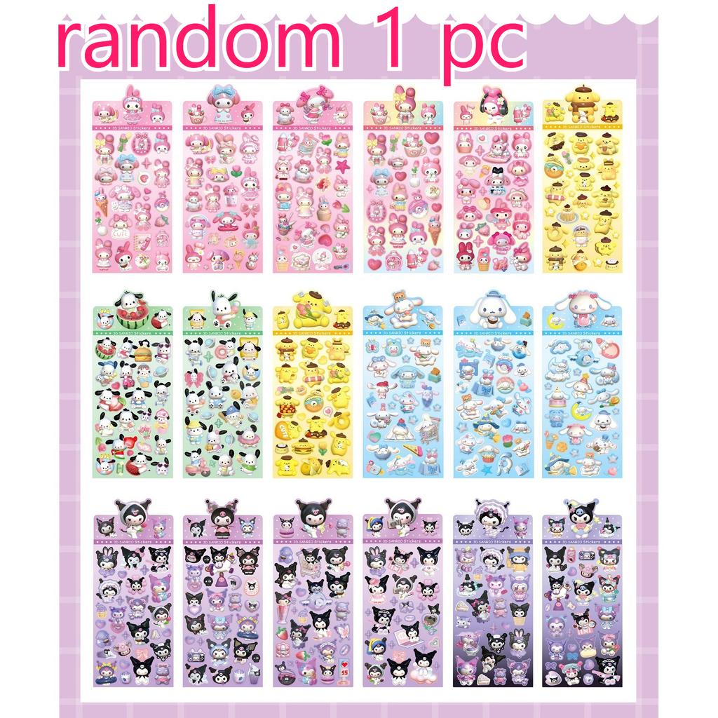 10/20 Stickers Cute Sanrio Stickers Laser Cartoon Girl Children'S Gift Stickers Scrapbook Stationery Toys