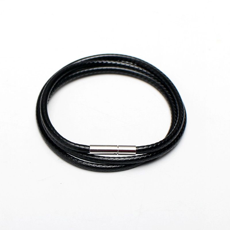 

Многофункциональный браслет Черная подвеска Кожаный шнурок 3.0mm Wax Line Necklace Black