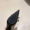 [New] French high heels femininity stiletto niche design bow rhinestone sexy celebrity stiletto