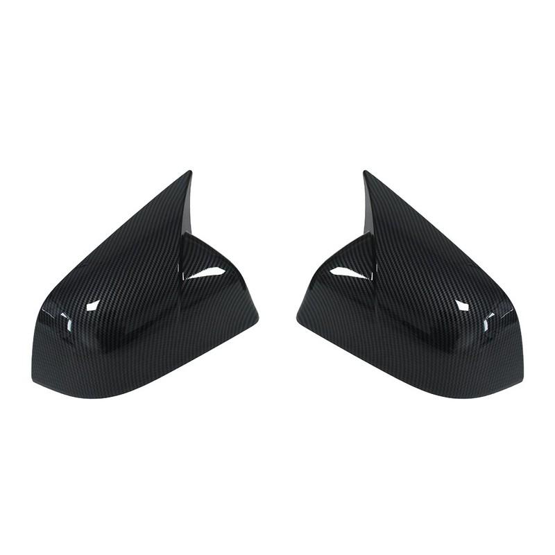 For Tesla Model Y Juniper 2025 Car Rearview Side Mirror Cover Wing Cap Exterior Door Trim Adhesive Sticker ABS Carbon/ Black