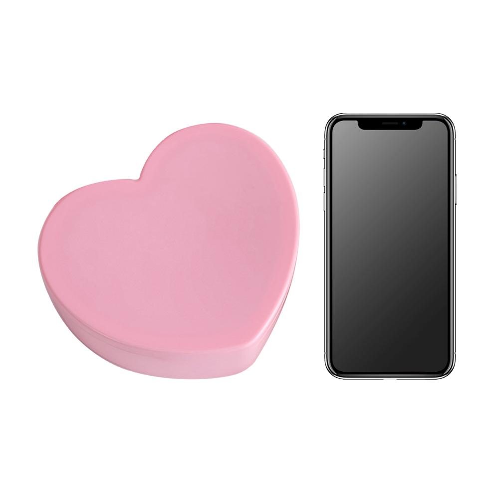Pink Heart Shaped Double Layer Makeup Jewelry Storage Box Desktop Organizer with Mirror for Students Dormitory Accessories