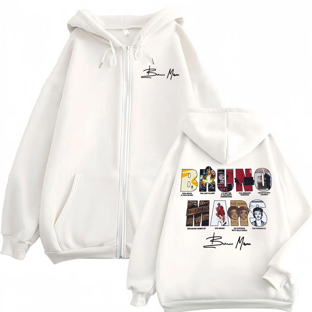 Bruno Mars Die Romantischen Reißverschluss Kapuzenpullover Herren Damen Mode Vintage Jacke Sweatshirt Fleece Gemütlich Reißverschluss