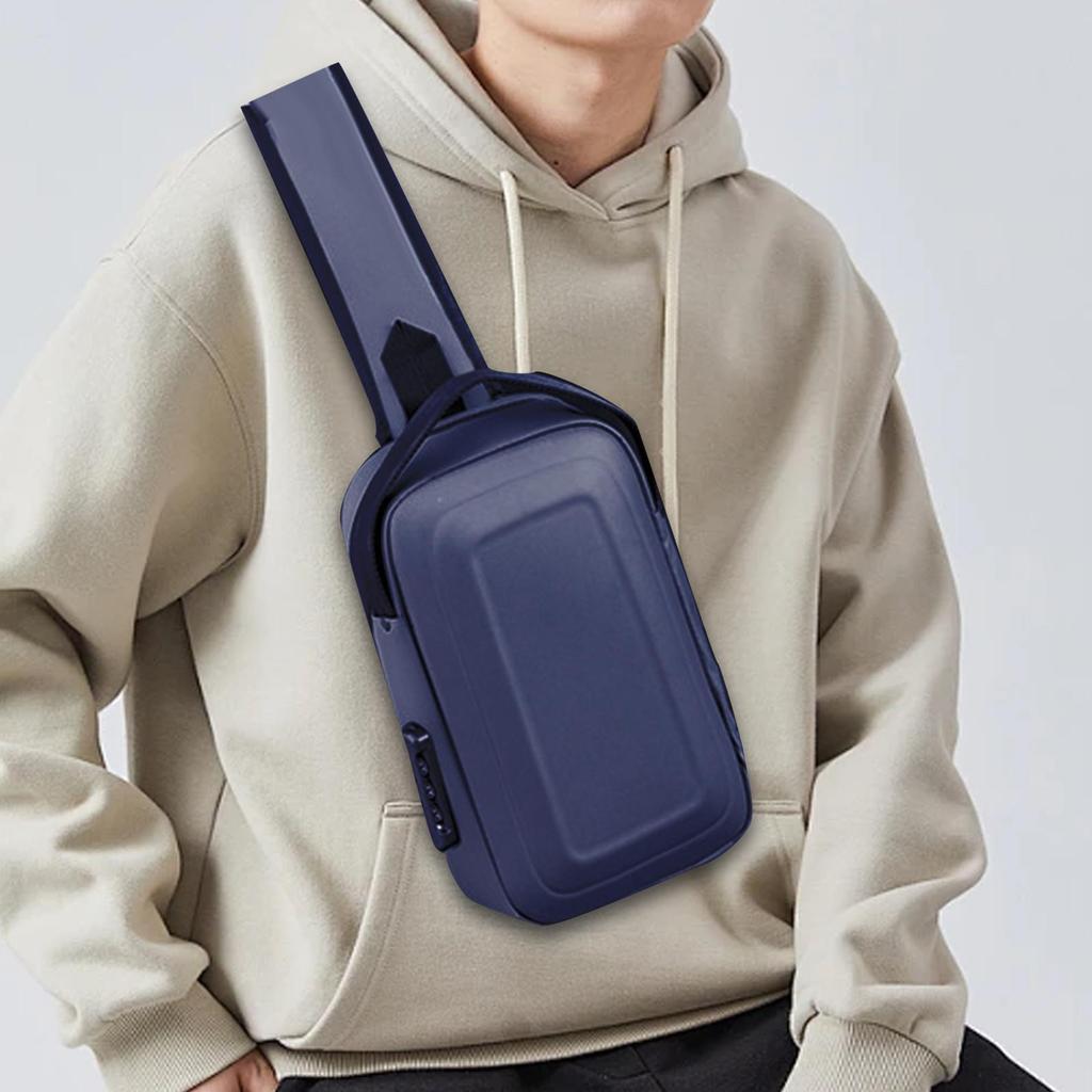 Men Chest Bag Handbag Water Resistant Wear Resistant Portable Hard Case Chest Pack for Running Cycling Biking Travel Hiking