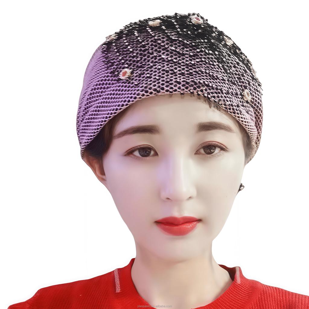 European and American Women's Fashionable Ethnic Acrylic Eco-Friendly & Breathable All Seasons Headscarf Muslim Hat