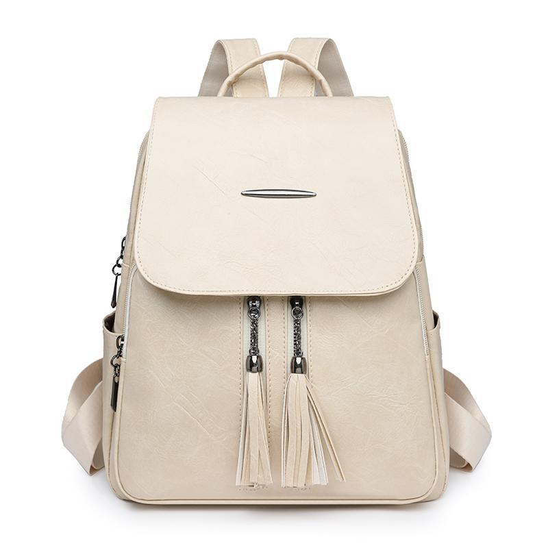 

Женский рюкзак большой вместимости из ПУ бежевый