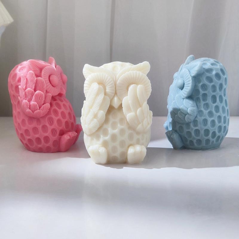 Owl Candle Silicone Mold Handmade Soap Moulds for Candle Making DIY Resin Crafts Rose Scented Candle Resin Mold