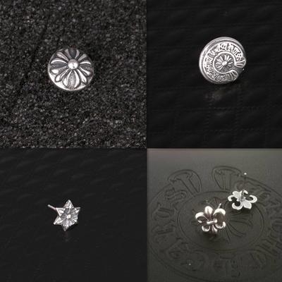 Vintage Silver Cross Flower, Croft Star Hexagram Stud Earrings Men And Women Punk Personality Fashion Diamond-Encrusted Gd Earrings